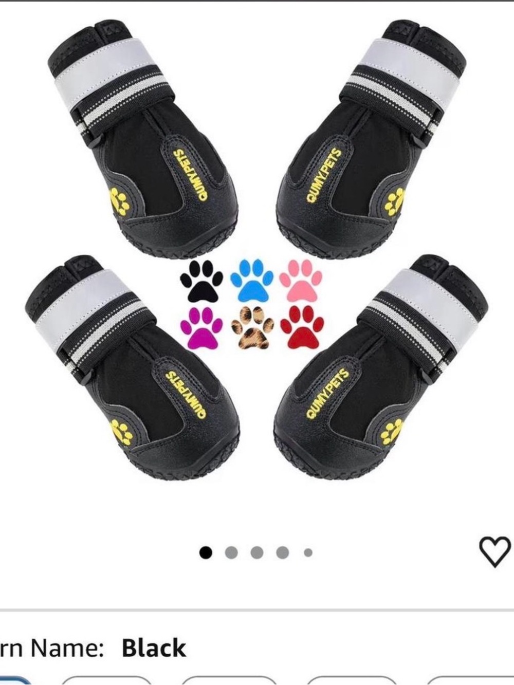 Qumypets black dog boots brand new - size 3 #dogboots